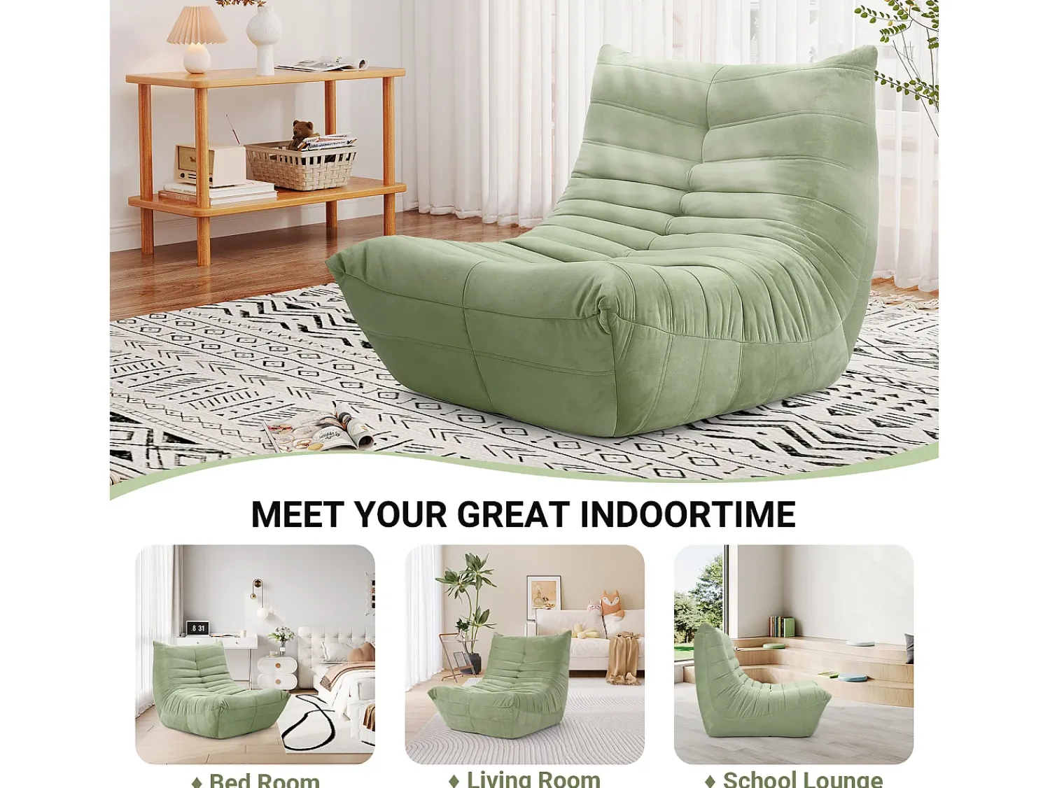Poltrona|DripeX Cadeira Strazy na Caterpillar Green - assento profundo 62cm - 80x85x84cm Verde