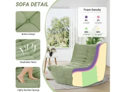 Poltrona|DripeX Cadeira Strazy na Caterpillar Green - assento profundo 62cm - 80x85x84cm Verde