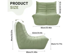 Poltrona|DripeX Cadeira Strazy na Caterpillar Green - assento profundo 62cm - 80x85x84cm Verde