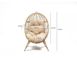 Poltrona*Concept-Usine Cadeira suspensa em pé de resina efeito rattan JANE Bege