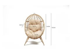 Poltrona*Concept-Usine Cadeira suspensa em pé de resina efeito rattan JANE Bege