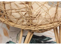 Poltrona*Concept-Usine Cadeira suspensa em pé de resina efeito rattan JANE Bege