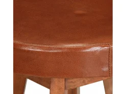 Clearance vidaxl Cadeiras bar 2 pcs madeira maciça de acácia + couro genuíno Natural claro