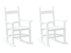 Discount vidaxl Cadeiras de baloiço infantis 2 pcs álamo maciço Branco