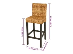 Sale vidaxl Cadeiras de bar 2 pcs abacá Castanho