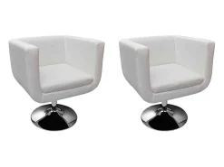 Poltrona|vidaxl Cadeiras de bar 2 pcs couro artificial Branco