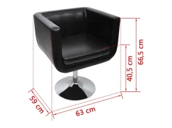 Cadeiras de bar 2 pcs couro artificial SHL31275 Preto