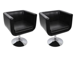 Cadeiras de bar 2 pcs couro artificial SHL31275 Preto