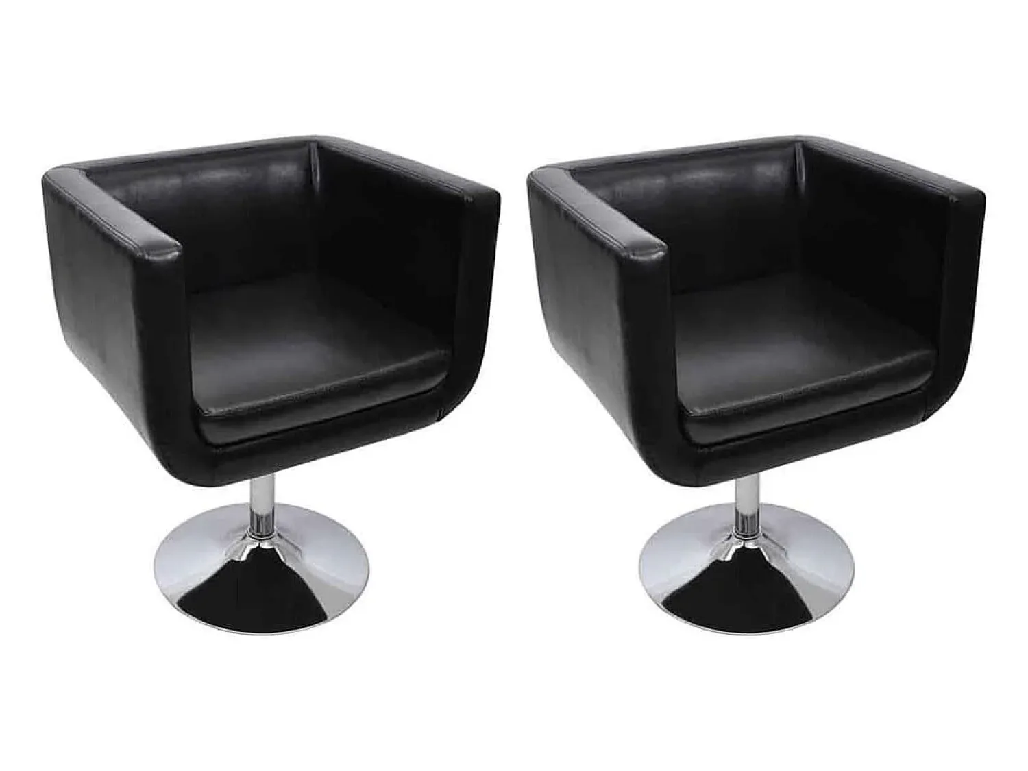 Cadeiras de bar 2 pcs couro artificial SHL31275 Preto