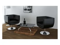 Cadeiras de bar 2 pcs couro artificial SHL31275 Preto