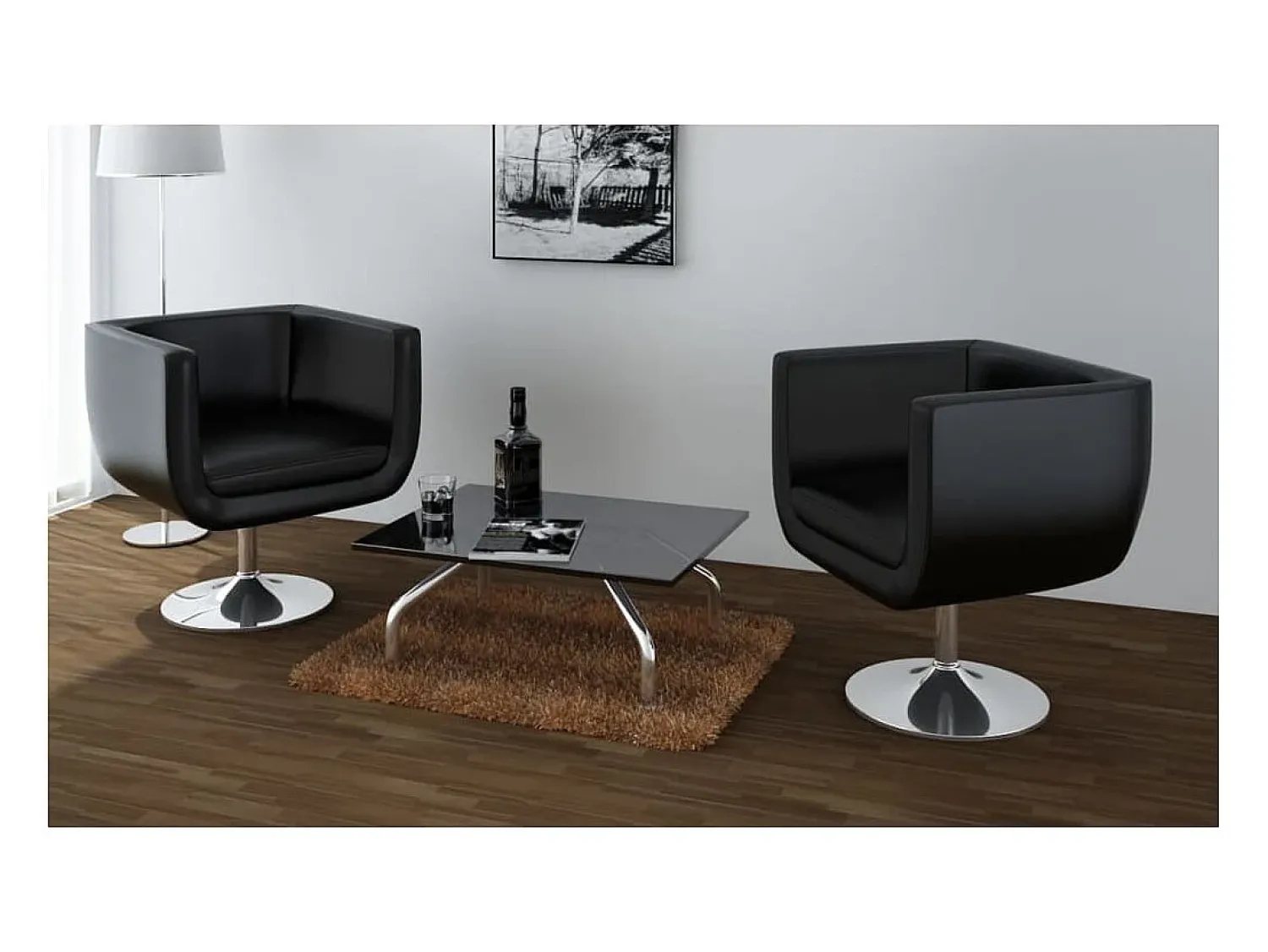 Cadeiras de bar 2 pcs couro artificial SHL31275 Preto