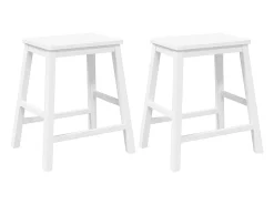 Banco*vidaxl Cadeiras de bar 2 pcs madeira de seringueira maciça branco Castanho