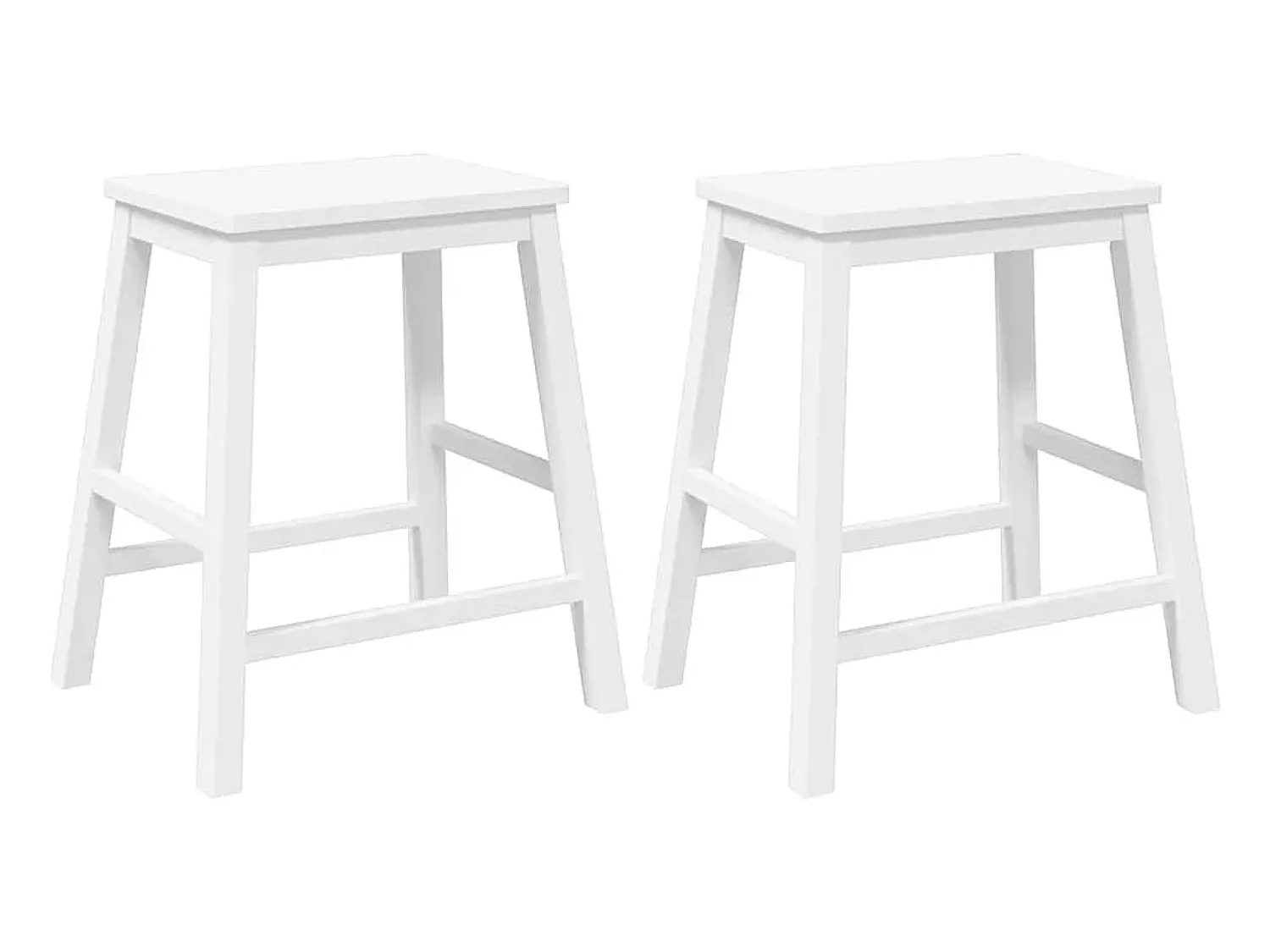 Banco*vidaxl Cadeiras de bar 2 pcs madeira de seringueira maciça branco Castanho