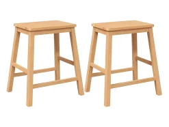 vidaxl Cadeiras de bar 2 pcs madeira de seringueira maciça^ Banco