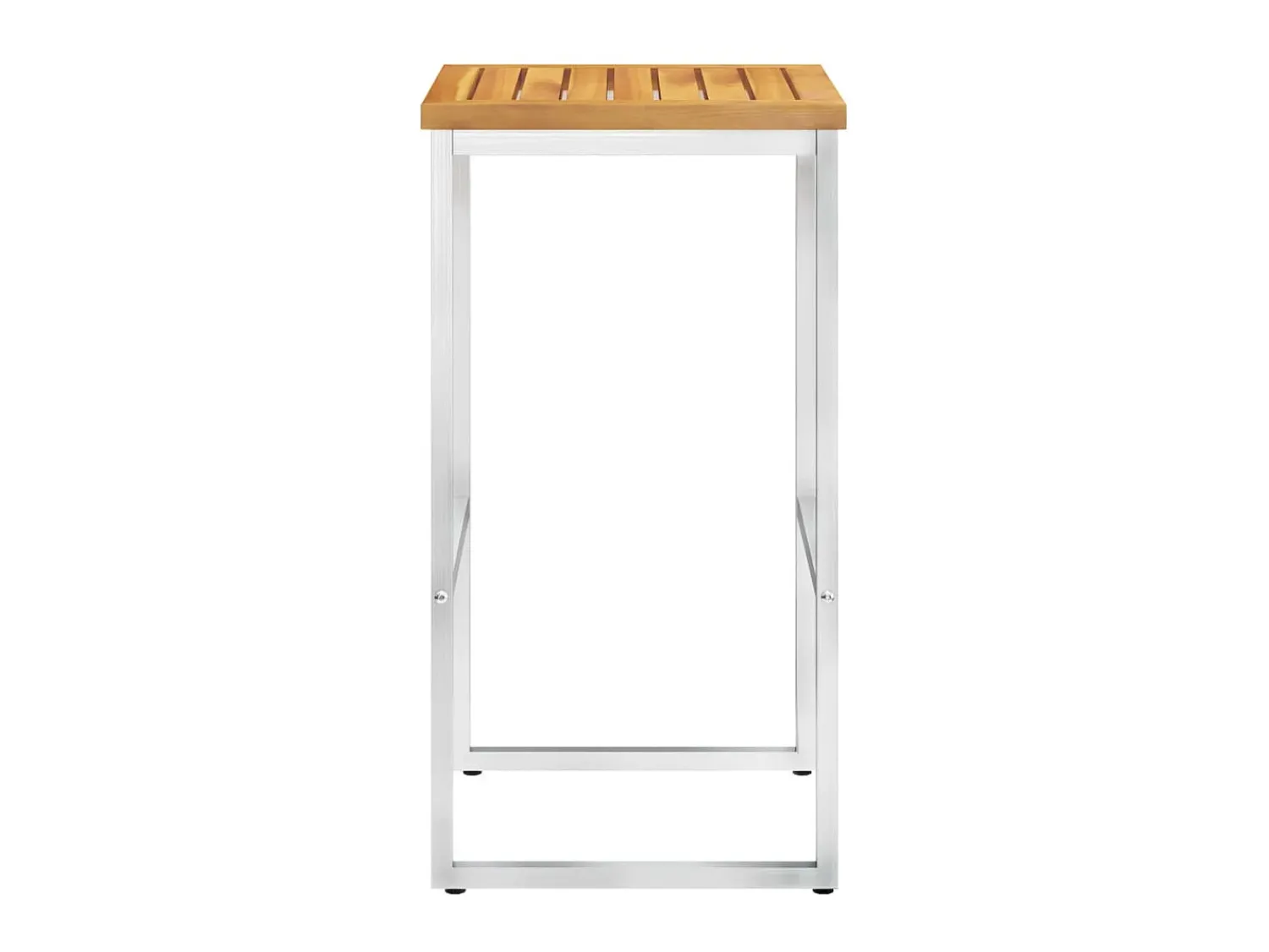 Banco* Cadeiras de bar 4 pcs madeira acácia maciça e aço inoxidável PT858518 Castanho
