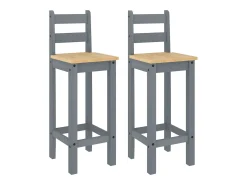 Banco| Cadeiras de bar 2 pcs madeira de pinho maciça PT276612 Cinzento