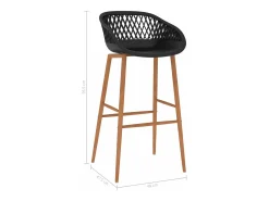 vidaxl Cadeiras de bar 2 pcs Preto