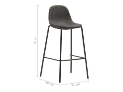 vidaxl Cadeiras de bar 4 pcs tecido -escuro^ Banco