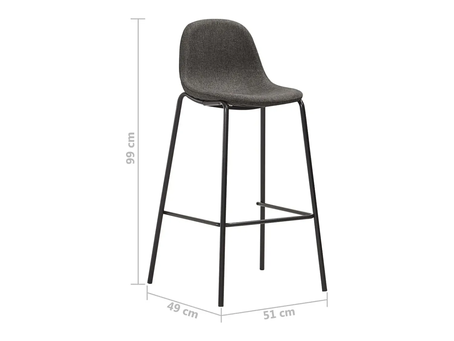 vidaxl Cadeiras de bar 4 pcs tecido -escuro^ Banco