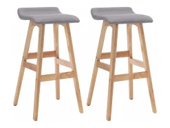 Banco| Cadeiras de bar 2 pcs tecido -claro PT752568 Cinzento