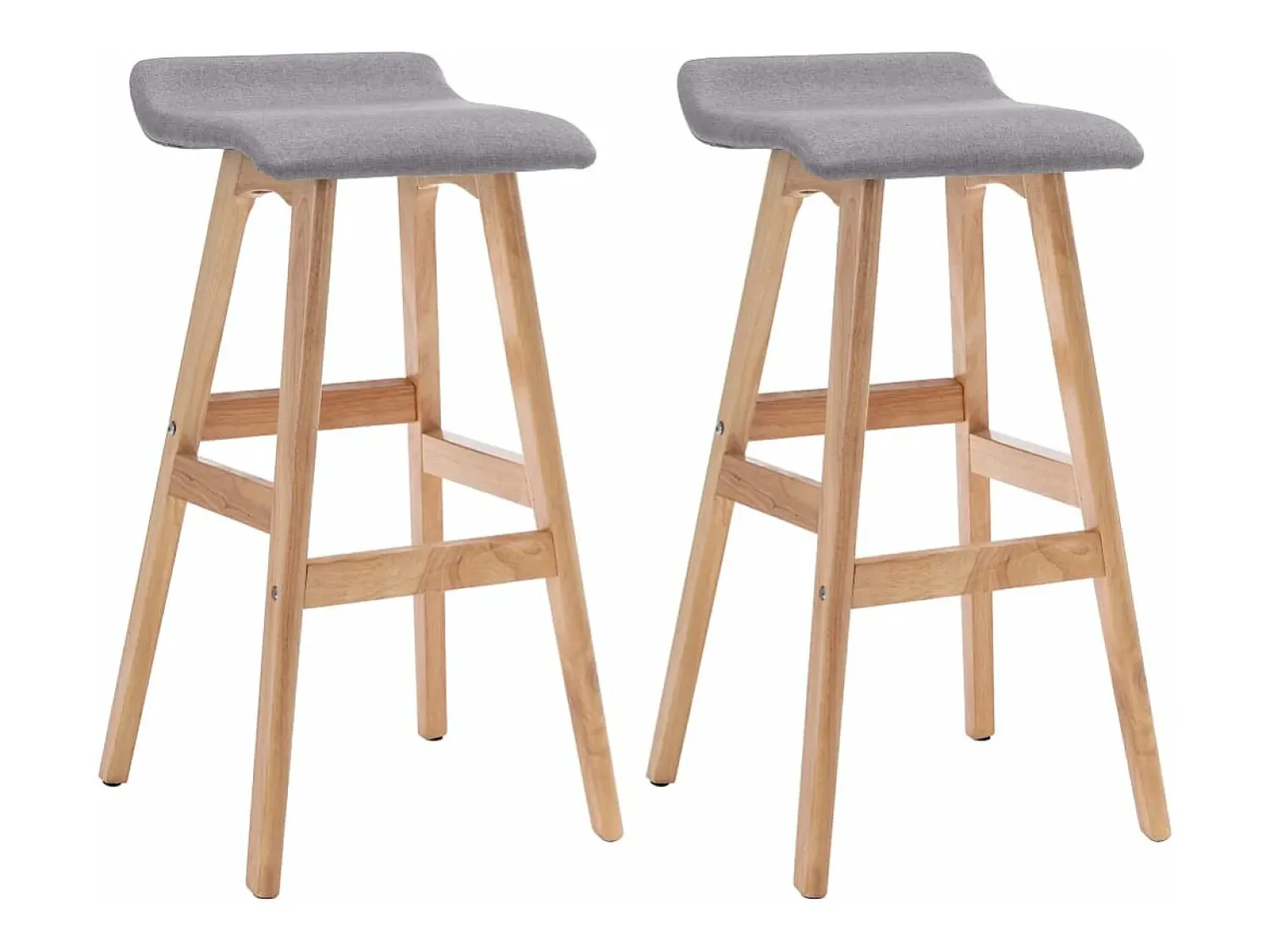 Banco| Cadeiras de bar 2 pcs tecido -claro PT752568 Cinzento
