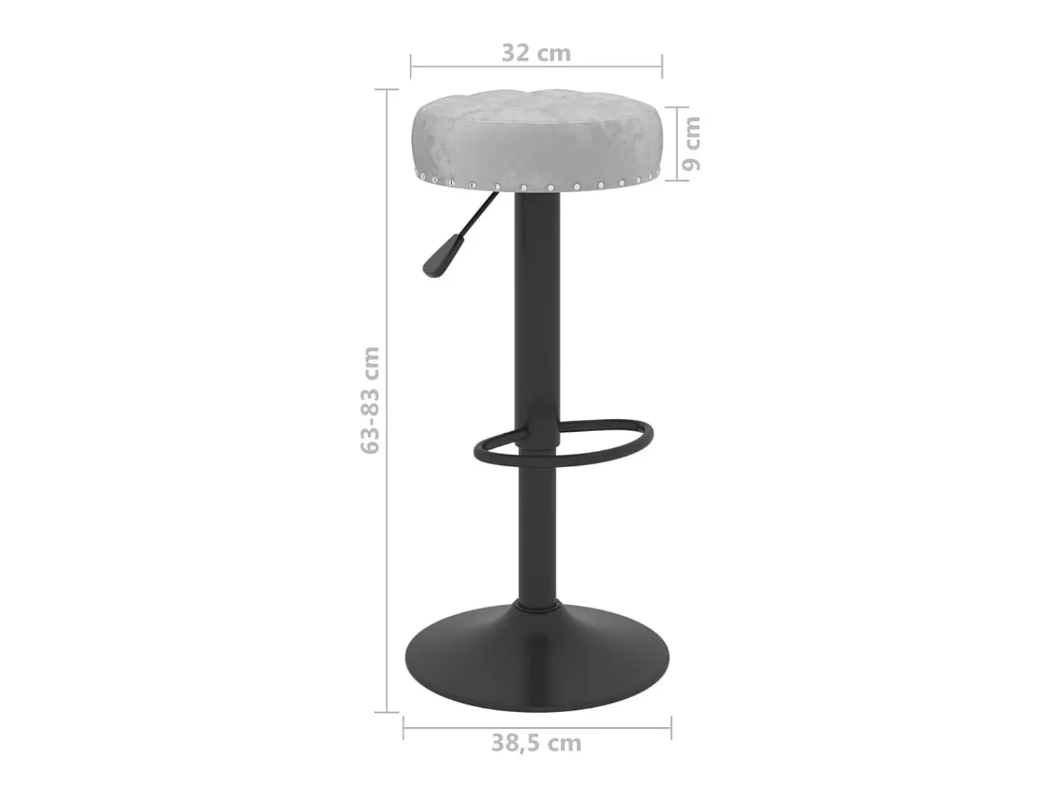 Banco*vidaxl Cadeiras de bar 2 pcs veludo Cinzento