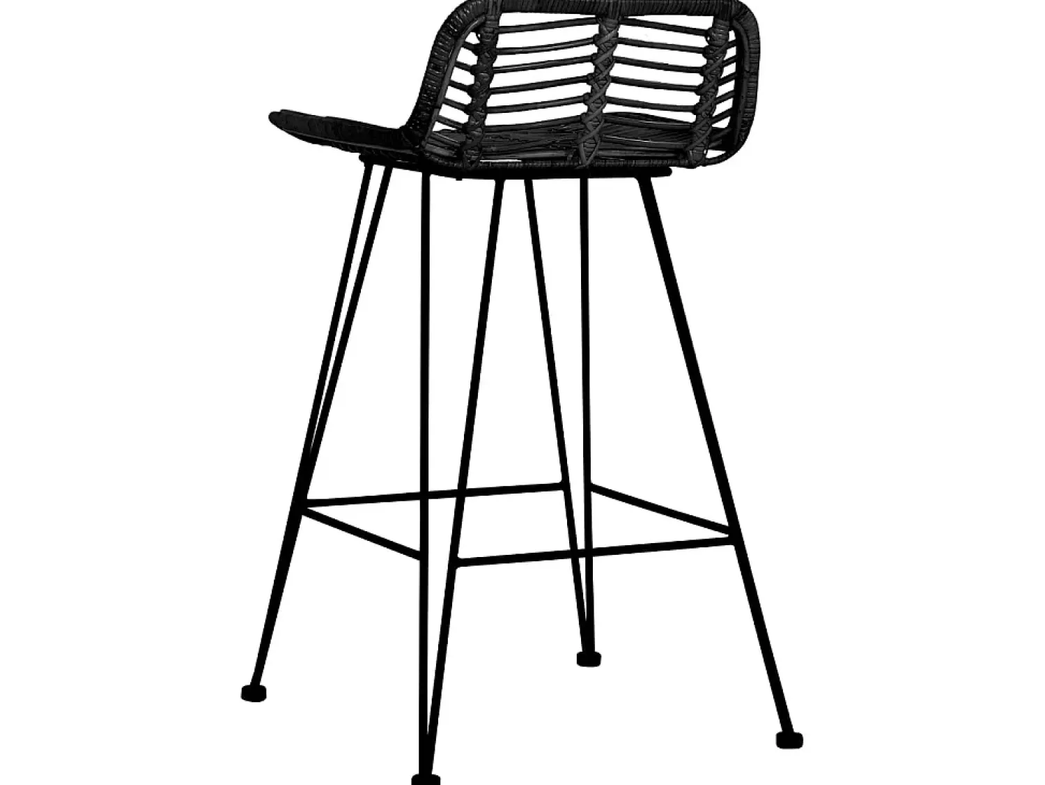 New Cadeiras de bar 2 pcs vime PT695499 Preto