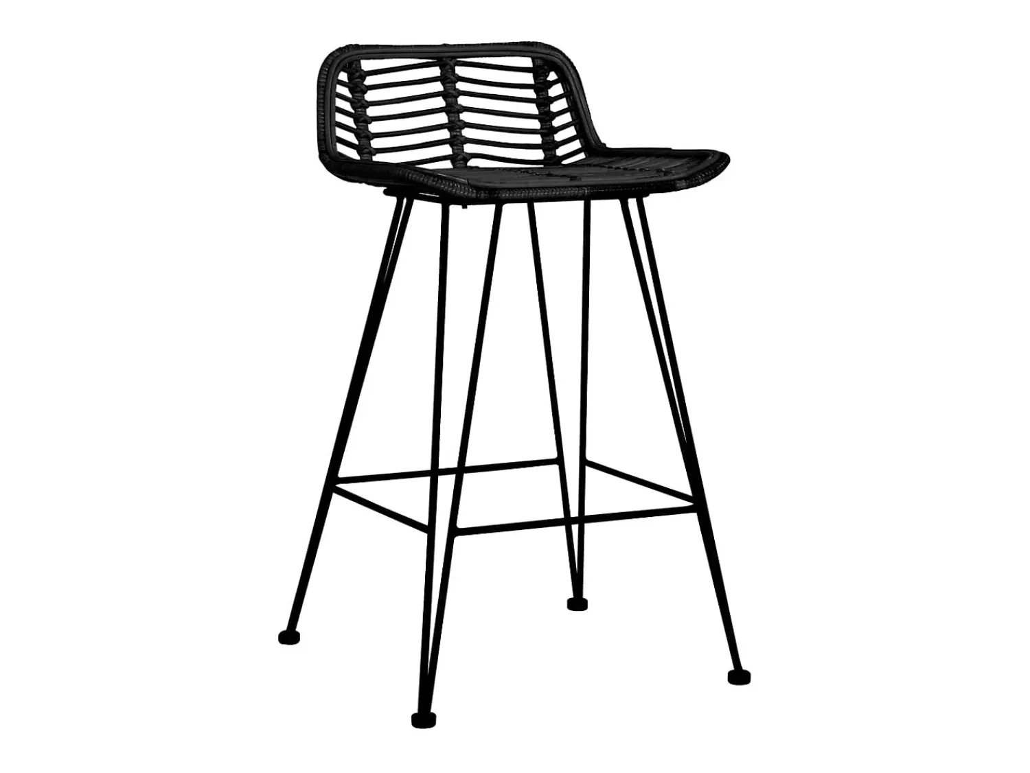 New Cadeiras de bar 2 pcs vime PT695499 Preto