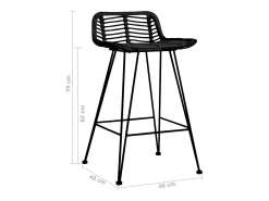 vidaxl Cadeiras de bar 2 pcs vime^ Banco