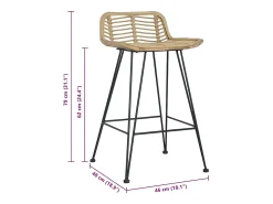 Banco|vidaxl Cadeiras de bar 2 pcs vime genuíno Castanho