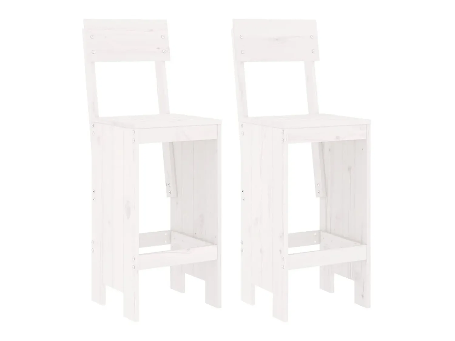 Banco| Cadeiras de bar 2 pcs 40x48,5x115,5 cm pinho maciço PT402793 Branco