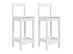 Banco| Cadeiras de bar 2 pcs 40x41,5x112 cm pinho maciço PT511123 Branco