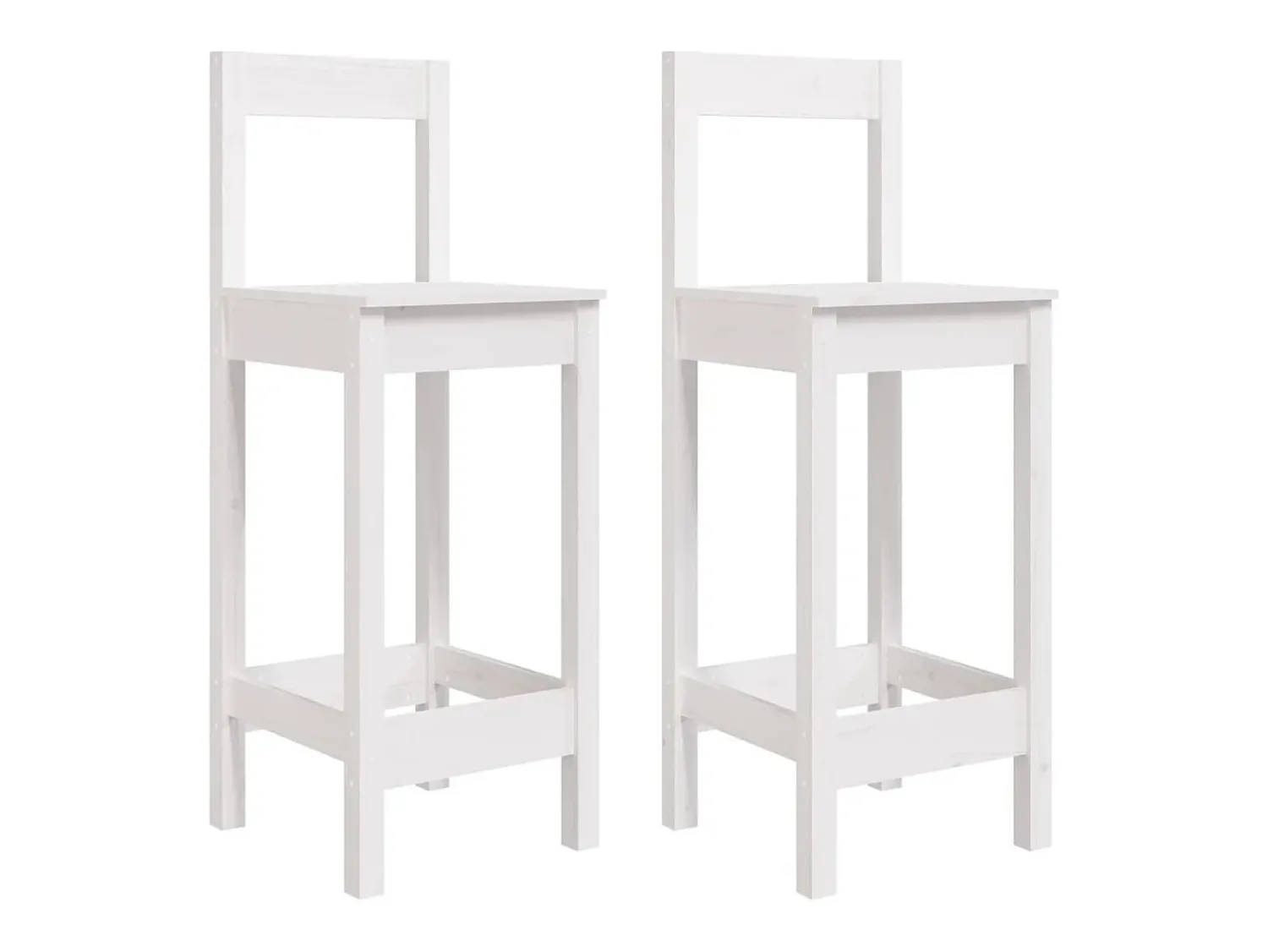 Banco| Cadeiras de bar 2 pcs 40x41,5x112 cm pinho maciço PT511123 Branco