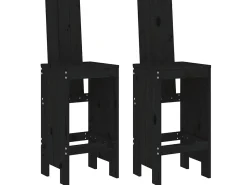 Banco* Cadeiras de bar 2 pcs 40x42x120 cm pinho maciço PT123095 Preto