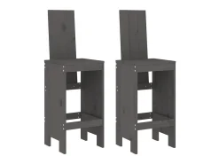 Banco* Cadeiras de bar 2 pcs 40x42x120 cm pinho maciço PT801815 Cinzento