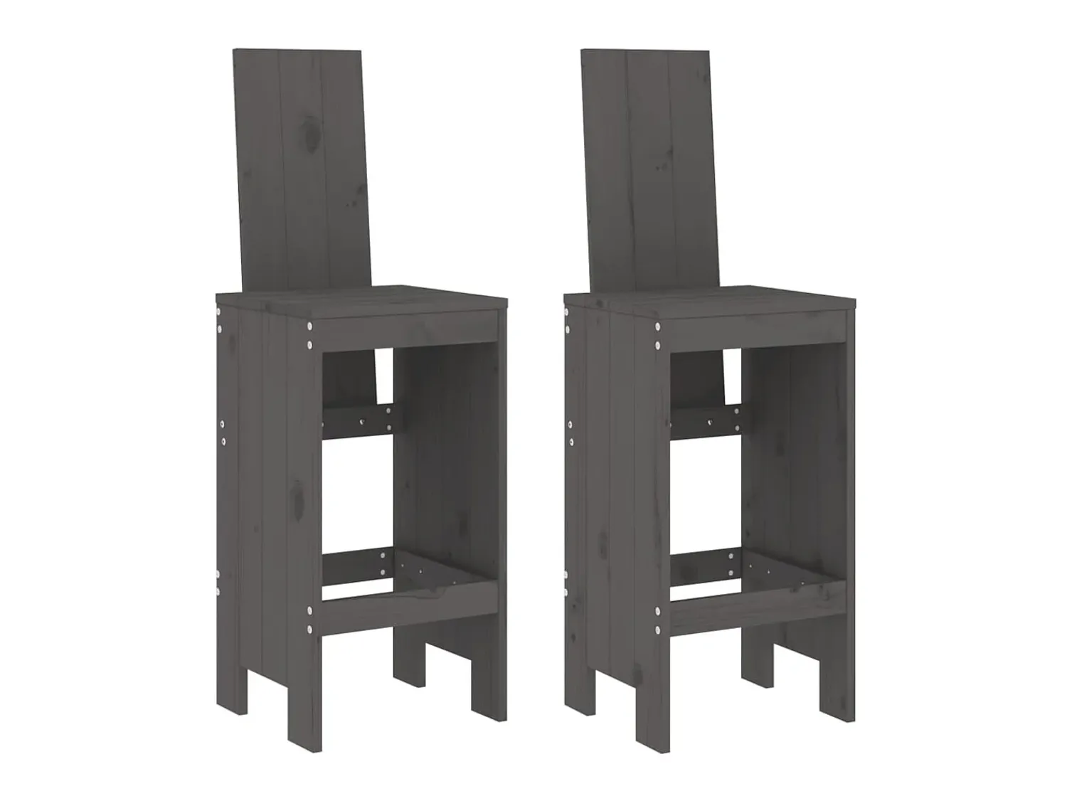 Banco* Cadeiras de bar 2 pcs 40x42x120 cm pinho maciço PT801815 Cinzento