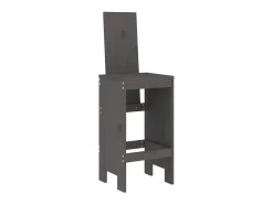 Banco* Cadeiras de bar 2 pcs 40x42x120 cm pinho maciço PT801815 Cinzento