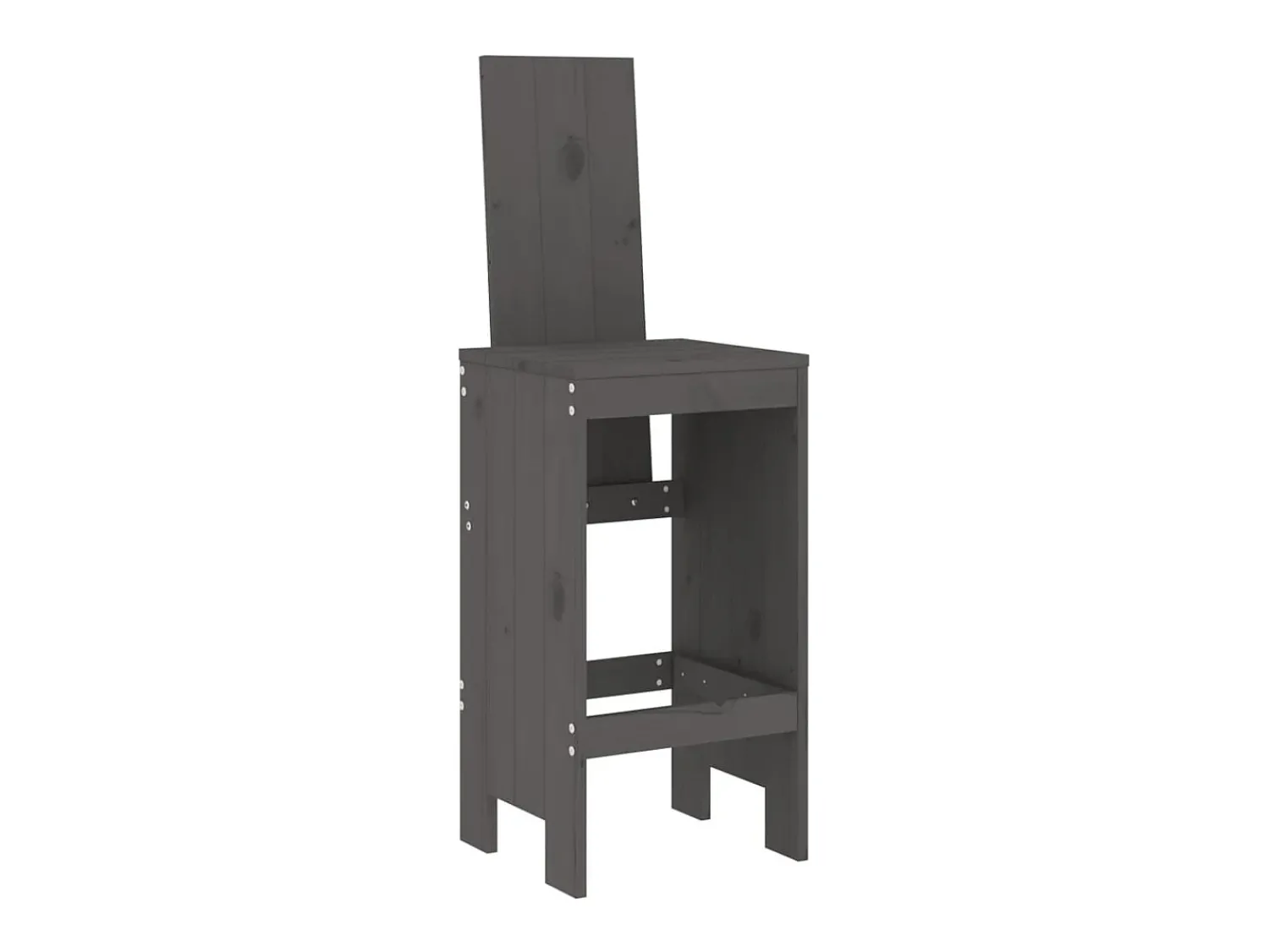 Banco* Cadeiras de bar 2 pcs 40x42x120 cm pinho maciço PT801815 Cinzento