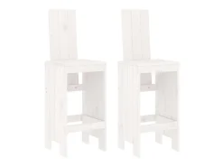 Banco* Cadeiras de bar 2 pcs 40x42x120 cm pinho maciço PT715614 Branco