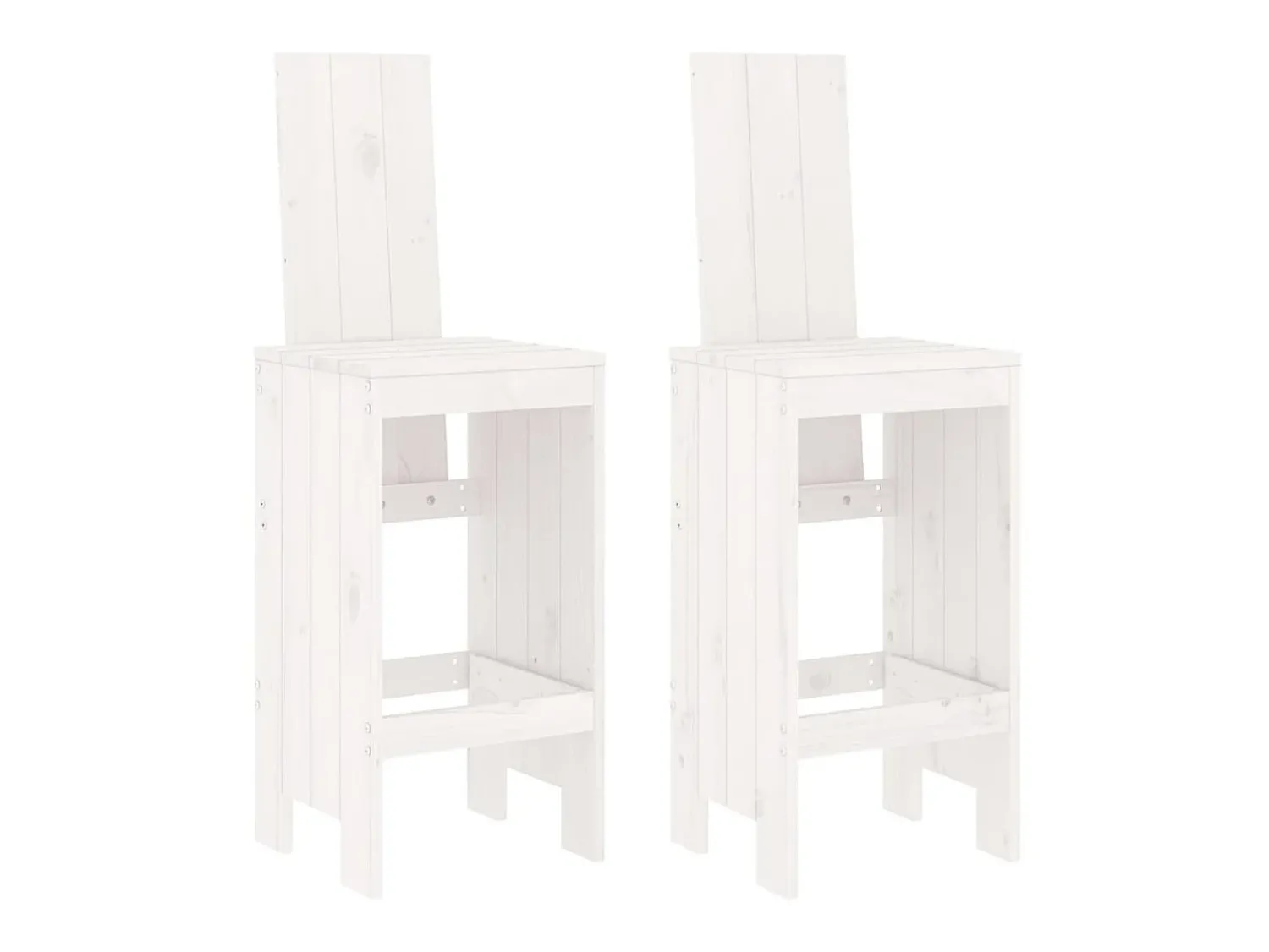 Banco* Cadeiras de bar 2 pcs 40x42x120 cm pinho maciço PT715614 Branco