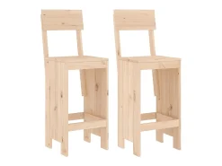Banco* Cadeiras de bar 2 pcs 40x48,5x115,5 cm madeira de pinho maciça PT556342 Castanho