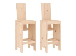 Banco| Cadeiras de bar 2 pcs 40x42x120 cm madeira de pinho maciça PT605648 Castanho