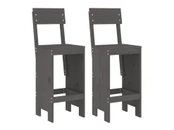 Banco| Cadeiras de bar 2 pcs 40x48,5x115,5 cm pinho maciço PT526660 Cinzento
