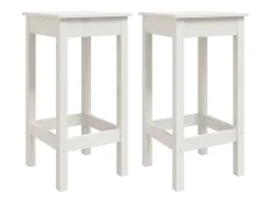 Banco* Cadeiras de bar 2 pcs 40x40x78cm madeira de pinho maciça PT137898 Branco