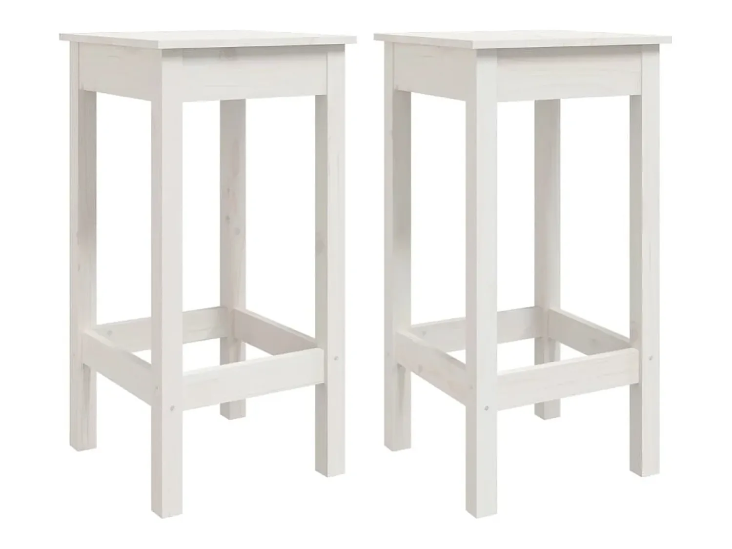 Banco* Cadeiras de bar 2 pcs 40x40x78cm madeira de pinho maciça PT137898 Branco