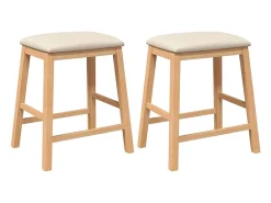 vidaxl cadeiras de bar c/ almofadões 2pcs madeira seringueira maciça^ Banco