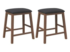 vidaxl cadeiras de bar c/ almofadões 2pcs madeira seringueira maciça^ Banco