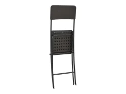 vidaxl Cadeiras de bar dobráveis 2 pcs PEAD e aço aspeto vime^ Banco