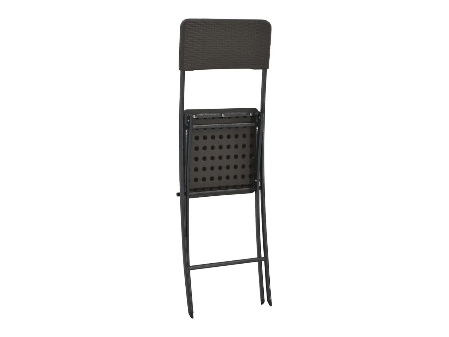 vidaxl Cadeiras de bar dobráveis 2 pcs PEAD e aço aspeto vime^ Banco