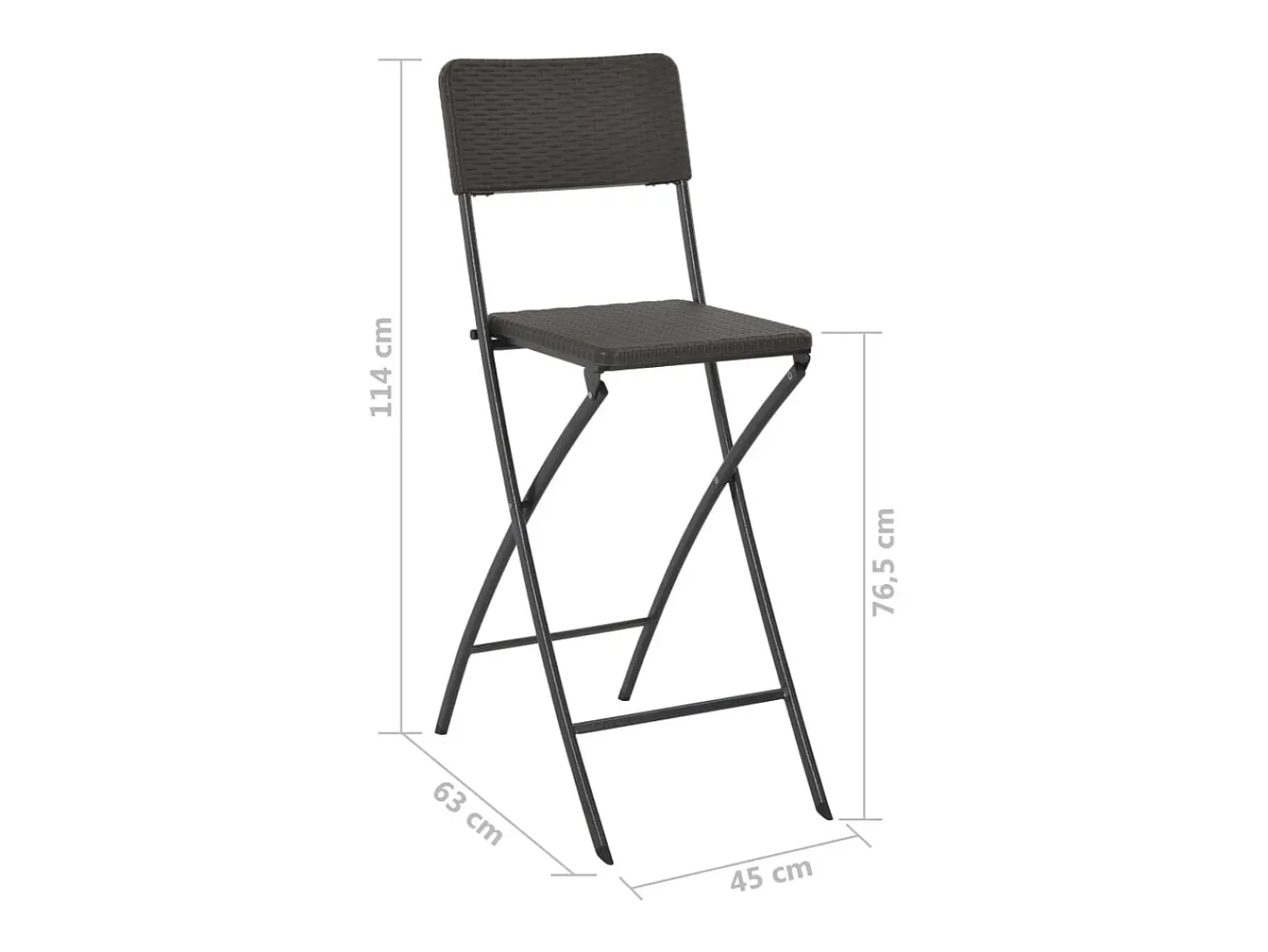 vidaxl Cadeiras de bar dobráveis 2 pcs PEAD e aço aspeto vime^ Banco